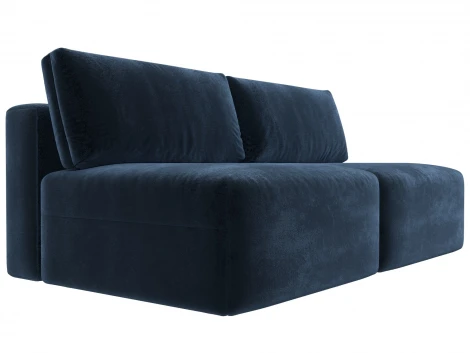 Диван прямой модульный Лига-060 НПБ (ЛДСП,Брус,Фанера/Пластик/Велюр/Синий) Лига Диванов 129457