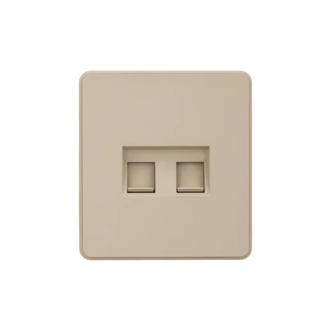 Розетка компьютерная двойная RJ45+RJ45 кат6 с/у шелк Kranz Round KR-78-0725-7