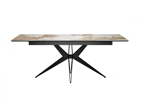 Стол DikLine DKS140 керамика PANDORA глянец, подстолье черное, опоры черные (2уп.) 00-00081185