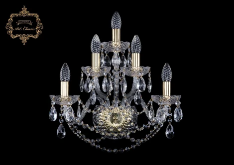 Бра Art Classic 10.11 10.11.2+2+1.165.Gd.Sp (220V, хрусталь, подвески, подсвечник, свеча)