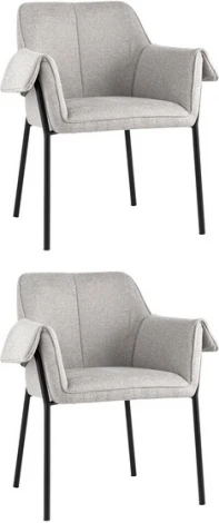 Кресло Бесс рогожка светло-серый 2 шт. Stool Group (арт.УТ000037185)