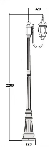 Наземный фонарь IP44 Oasis Light AMERICA S 83409S 10 Gb (220V, фонарь)