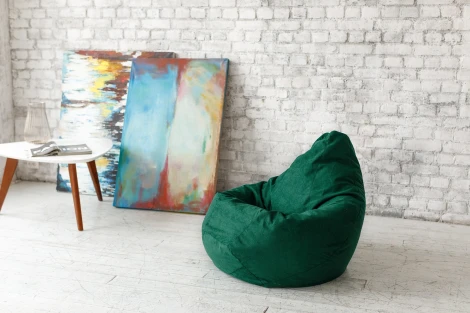 Кресло мешок Dreambag Груша Зеленый Велюр (L, Классический) 5022811