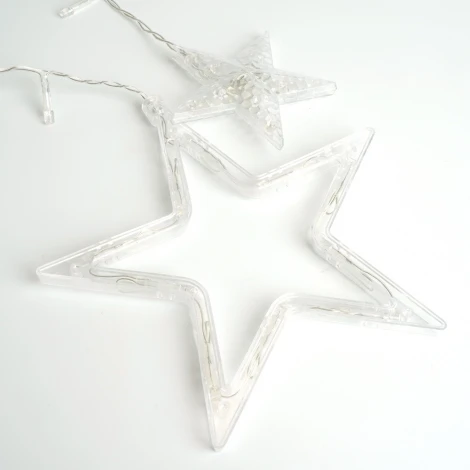 Светодиодная гирлянда Feron CL29 48614 бахрома Звезды 3м + 3м 220V 5000K, статичная, c питанием от сети, прозрачный шнур