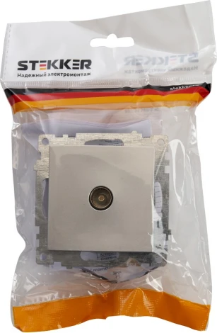 ТВ-розетка (серебро) Stekker Катрин 39586