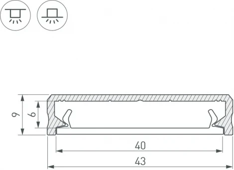 Профиль ALM-FLAT-S-2020 ANOD (Arlight, Алюминий) 026713(1)