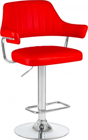 5019-LM CHARLY,  цвет сиденья красный, цвет основания хром Стул барный CHARLY (красный)