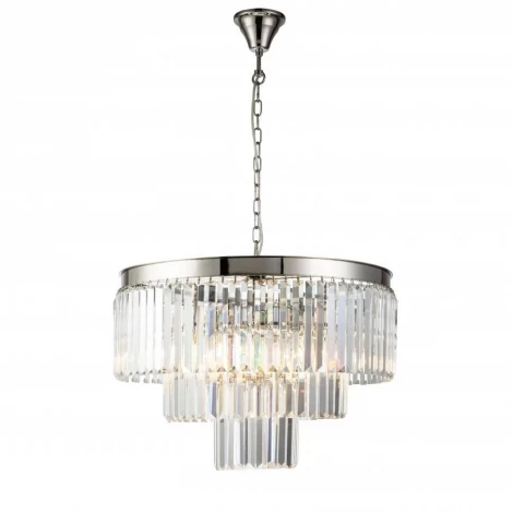 Подвесная люстра каскадная iLamp Triumph 7383/8P NIC (220V, хрусталь, на цепи)