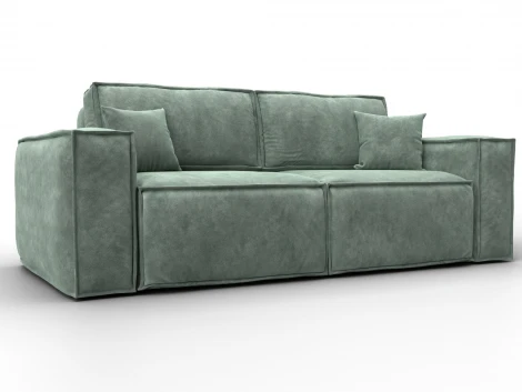 Диван прямой Лига-081 НПБ (ДСП/Пластик/Велюр/Зеленый) Лига Диванов 130114