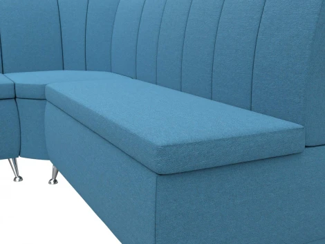 Диван кухонный угловой Кантри левый угол (Голубой/Рогожка) Лига Диванов арт.123220L