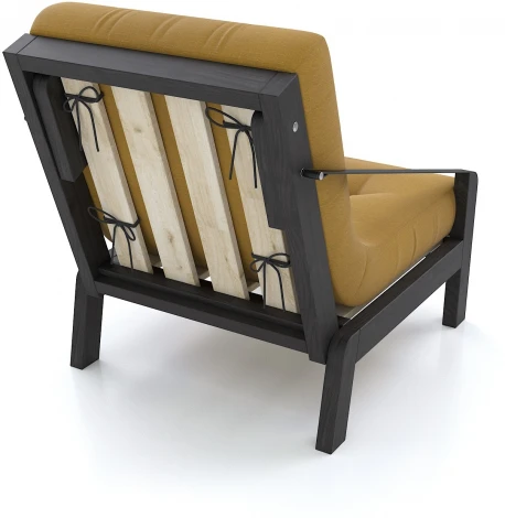 Кресло Arsko Локи венге желтая рогожка