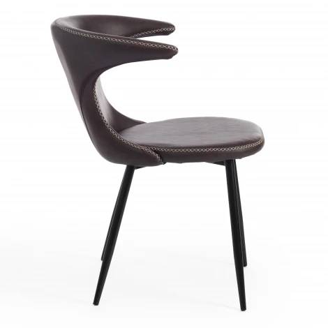 Стул FLAIR (mod. 9020) коричневый 1/черный (экокожа/металл)