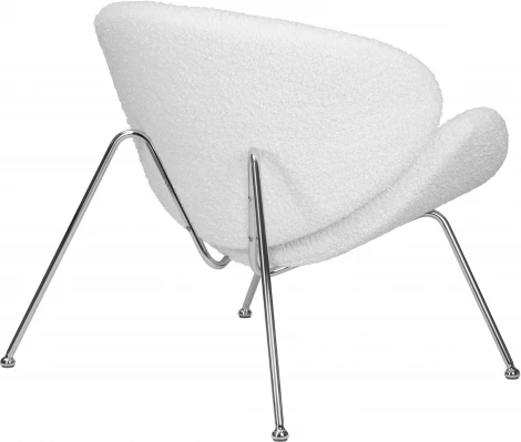 Кресло дизайнерское DOBRIN EMILY (белый (букле) ткань , хромированная сталь) 72-LMO EMILY, цвет сиденья букле белый, основания сталь