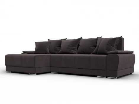 Диван угловой Лига-119 угол левый (ДСП,Брус,Фанера,ЛДС,Велюр/Коричневый) Лига Диванов 137093L