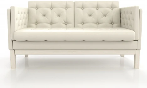 Диван Arsko Айверс М беленый дуб белый кожзам