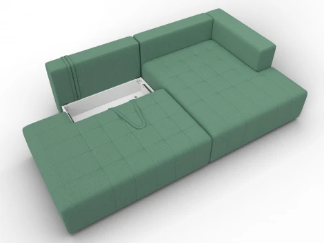 Диван угловой Лига-103 НПБ угол правый (ДСП,Брус,Фанера,Рогожка/Зеленый) Лига Диванов 134813