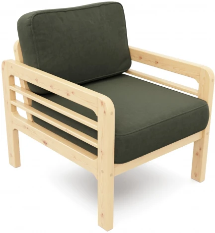 Кресло Arsko Бергер сосна велюр зеленый