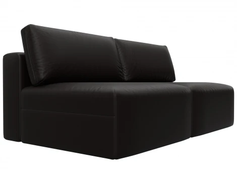 Диван прямой модульный Лига-060 НПБ (ЛДСП,Брус,Фанера/Пластик/Экокожа/Коричневый) Лига Диванов 130049