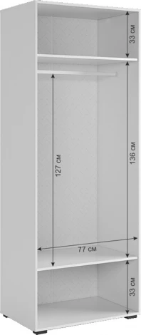 Ева Шкаф двухдверный 102.01 Mebelson (ЛДСП,МДФ,ПВХ,Пластик/Светлое дерево,Белый) арт.UL.102-M.104.01.3101