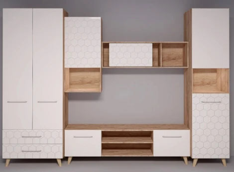 Шкафы Woodville Мариус М-05 дуб баррик / белый матовый