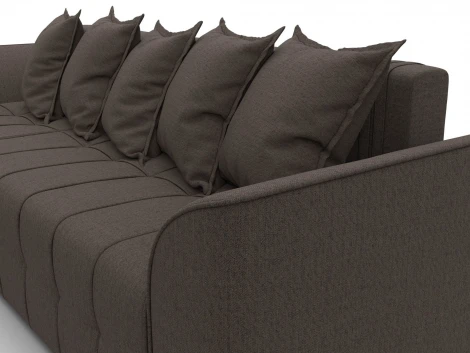 Диван угловой Лига-113 угол левый (ДСП,Рогожка/Коричневый) Лига Диванов 136703L