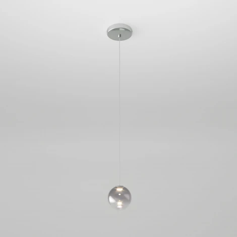 Подвесной светильник светодиодный Eurosvet WONDER со стеклянным плафоном 50234/1 LED дымчатый (220V, на проводе, шар)