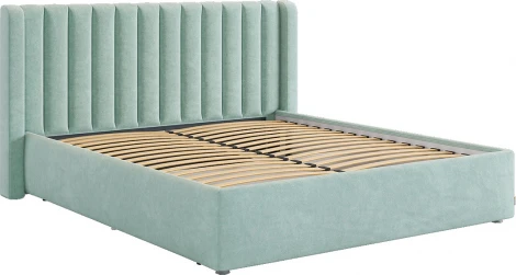 Кровать с основанием Ева 160х200 см Mebelson (ДСП,ЛДСП,Велюр/Мятный) арт.ZO.KM1.6-23.2764