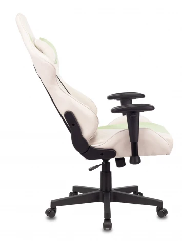 Кресло игровое Zombie VIKING X Fabric белый/зеленый с подголов. крестовина пластик