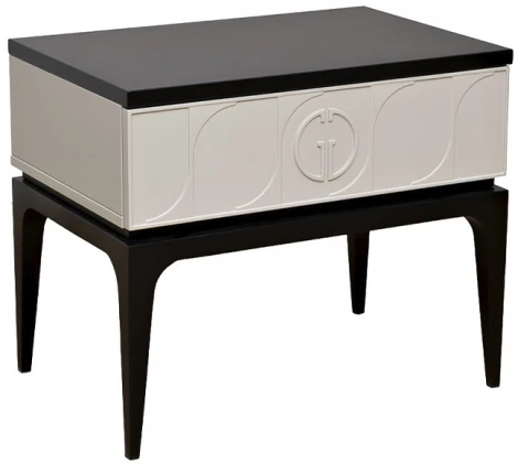 Тумба прикроватная Garda Decor GD-00002 (Черный/Черный,Белый)