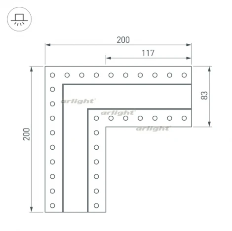 Угол SL-LINIA32-FANTOM (Металл) 030097 Arlight