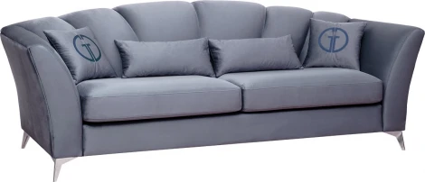 Диван Annette трехместный без мех,велюр сапфир Colt1006/хром 250*100*95 Garda Decor арт.ANNETTE-3-2K-Colt1006