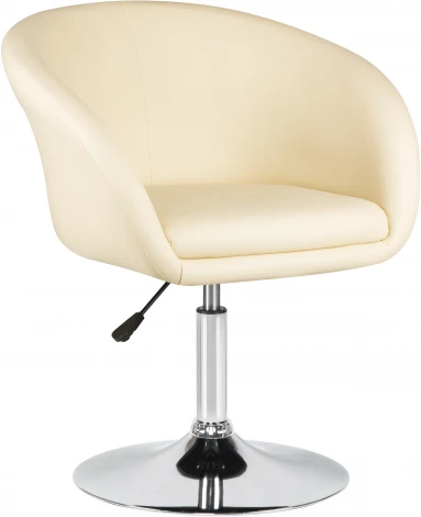 8600-LM,  цвет сиденья кремовый, цвет основания хром Кресло дизайнерское EDISON (кремовый)