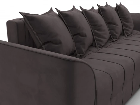 Диван угловой Лига-113 угол правый (ДСП,Велюр/Коричневый) Лига Диванов 136725