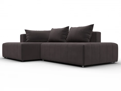 Диван угловой Лига-103 НПБ угол левый (ДСП,Брус,Фанера,Велюр/Коричневый) Лига Диванов 134818L