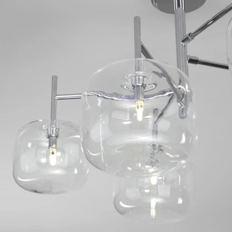 Умная потолочная люстра на штанге Eurosvet Jar 70128/5 хром (220V, шарики)