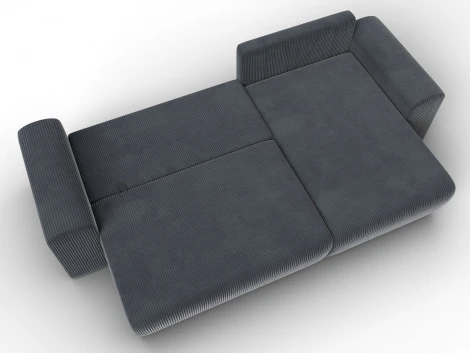 Диван угловой Лига-099 угол универсальный (ДВП,ДСП,ЛДСП,Брус,Фанера,Велюр/Серый) Лига Диванов 132588