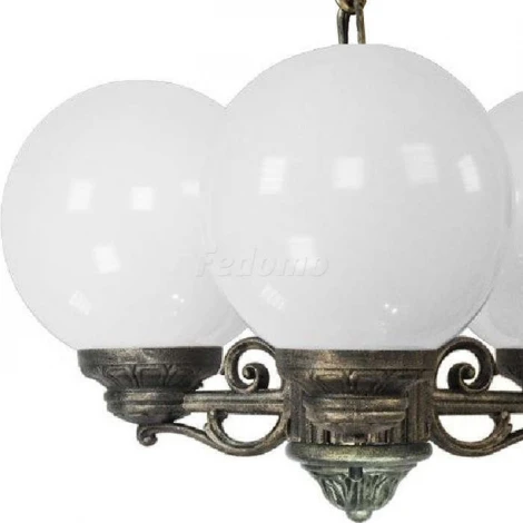 Люстра подвесная уличная Fumagalli, 3 плафона, бронза с белым