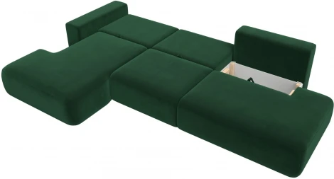 Диван угловой Лига-036 НПБ Модерн Лонг левый угол (Зеленый/Велюр) Лига Диванов арт.121427L