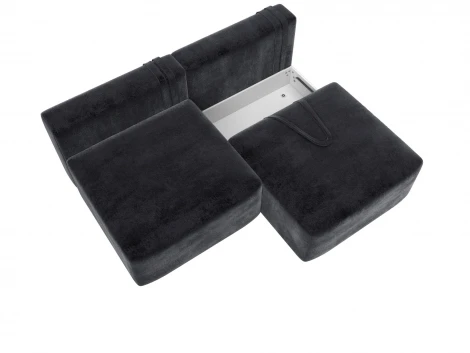 Диван прямой модульный Лига-060 НПБ (ЛДСП,Брус,Фанера/Пластик/Велюр/Темно-серый) Лига Диванов 129459