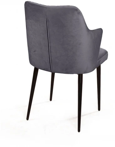 Стул с подлокотниками Hunt ромб, бархат серый 27 / чёрный конус Top Concept 75349