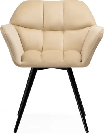 Стул на металлокаркасе Woodville Ямес бежевый / черный глянец