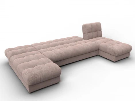 Диван П-образный Лига-116 НПБ (ДСП,ЛДСП,Велюр/Бежевый) Лига Диванов 137310