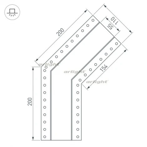 Угол SL-LINIA55-FANTOM-135 (Металл) 030129 Arlight