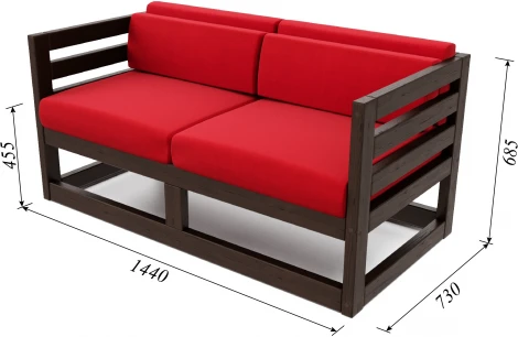 Диван Arsko Магнус М венге велюр красный