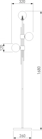 Торшер Eurosvet Volver 01383/3 черный (220V, выключатель, шарики)