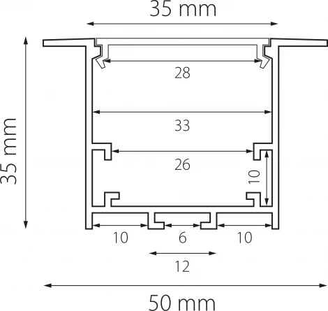 Профиль встраиваемый с прямоугольным рассеивателем Lightstar Profiled 419260