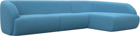 Диван угловой Лига-041 правый угол (Голубой/Рогожка) Лига Диванов арт.125481