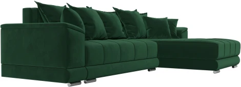 Диван угловой НордСтар правый угол (Зеленый/Велюр) Лига Диванов арт.121108