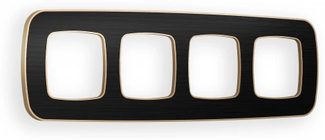 Рамка Ambrella Volt OMEGA Coint (Черный Стекло органическое/Шампань) 4-ая OF640544