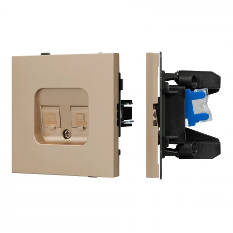 Механизм компьютерной розетки двойной SCT-TENDO-MPC2-PL-GD (RJ-45, CAT6) (Arlight, Песочный) 054103